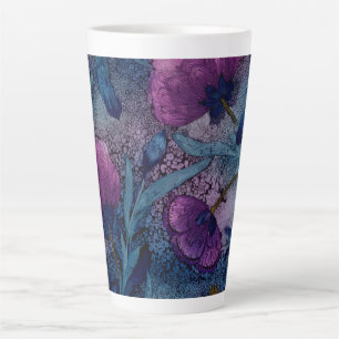 Tasse Latte floral fuchsia