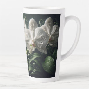 Tasse Latte Floral Orchidée blanche