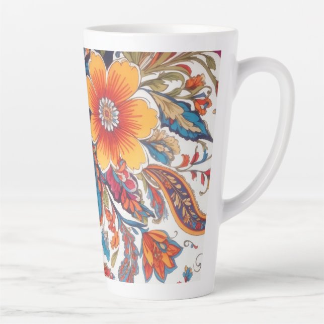 Tasse Latte Floral Paisley Motif (Droite)