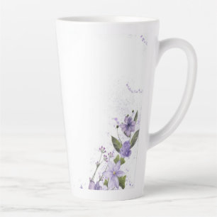 Tasse Latte Floral pourpre