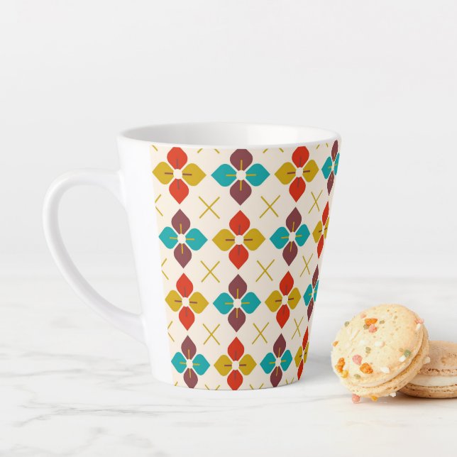 Tasse Latte Flore rétro (En situation)