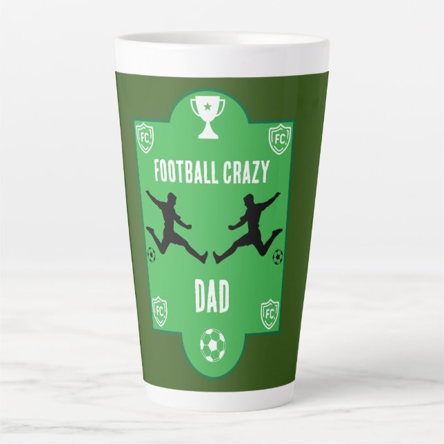 Tasse Latte Football Football Anniversaire bannière (Devant)