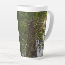Tasse Latte Forêt paisible avec photo de nature à lumière doré