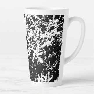 Tasse Latte Formation de glace Abstraite noire et blanche
