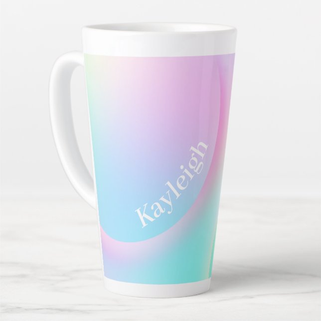 Tasse Latte Forme de dégradé pastel doux arc-en-ciel (Angle gauche)