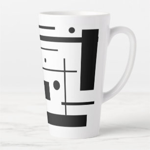 Tasse Latte Formes Géométriques blanches sur la boue de latt