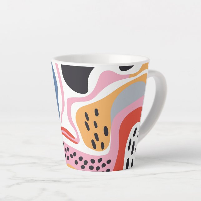 Tasse Latte Formes organiques abstraites colorées motif modern (Angle droit)