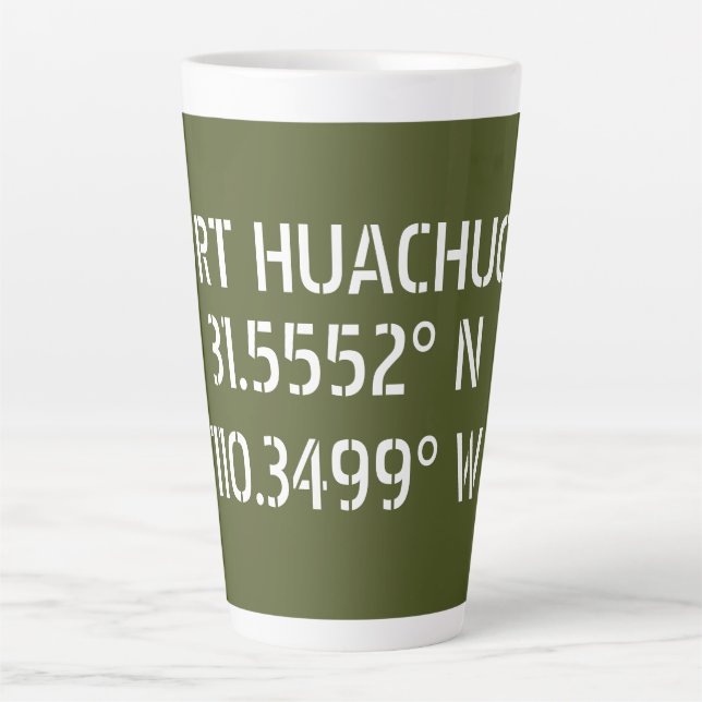 Tasse Latte Fort Huachuca Latitude Longitude (Devant)