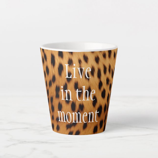 Tasse Latte Fourrure d'animal Guépard (Devant)