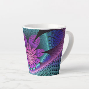 Tasse Latte Fractal Imaginaire coloré à motif inhabituel