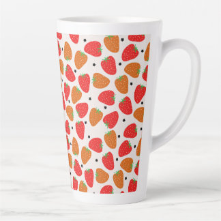 Tasse Latte Fraises sur blanc