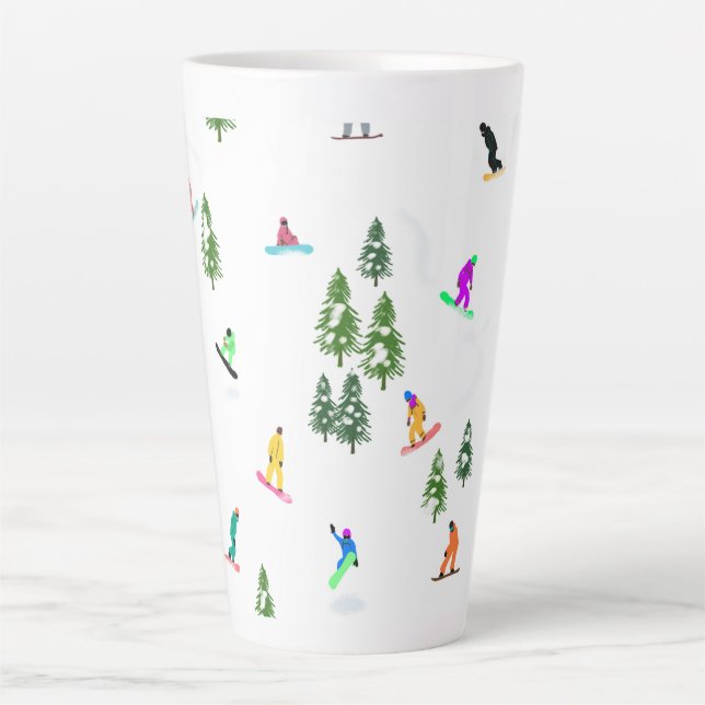 Tasse Latte Freeride Snowboardeur Design de snowboard (Devant)