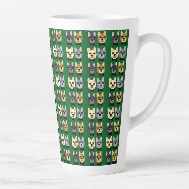 Tasse Latte French Bulldogs Green (Droite)