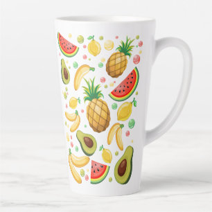 Tasse Latte Fruits d'été frais Motif