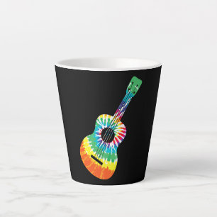 Tasse Latte Fun Hippie Rainbow Tie Dye Acoustic Guitar Premium