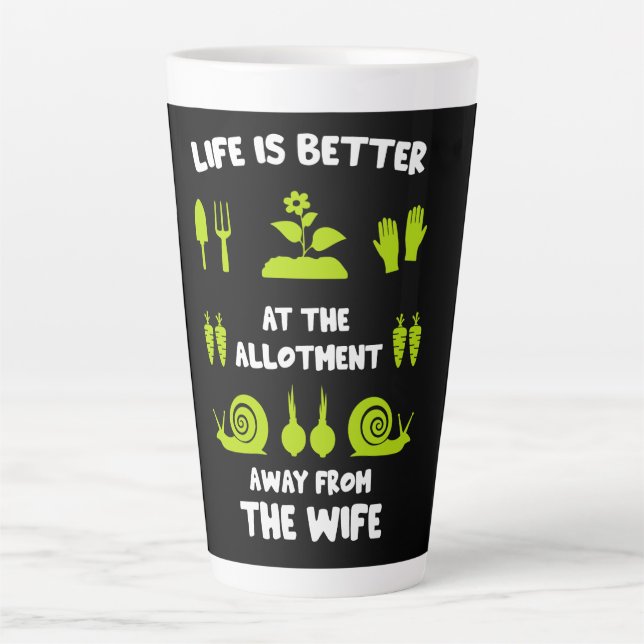Tasse Latte Funny Allotissement jardinage (Devant)