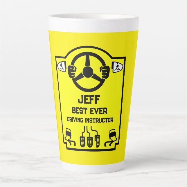 Tasse Latte Funny Driving Instructor Gift (Devant)
