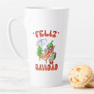 Tasse Latte Funny Feliz Navidad Cute Christmas Chili