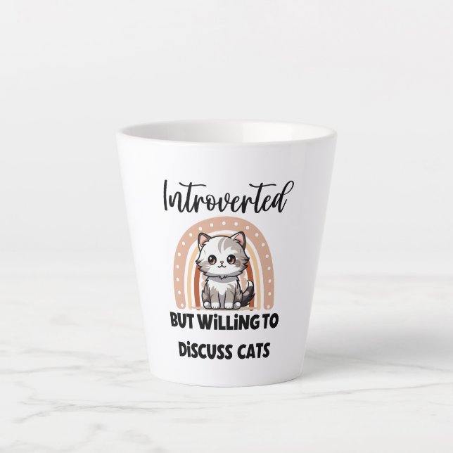 Tasse Latte Funny Introvert Cat Lover Quote (Devant)
