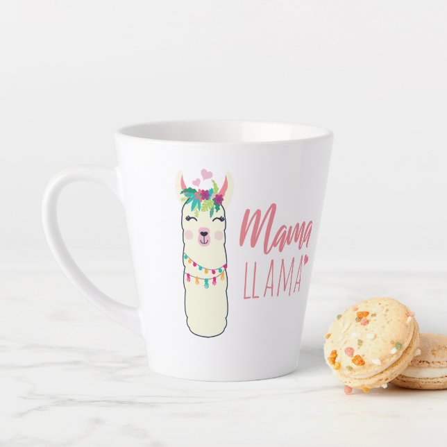 Tasse Latte Funny Llama MAMA mignonne Fête des mères Anniversa (En situation)