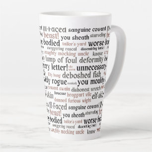 Tasse Latte Funny Shakespeare Insulte littérature classique