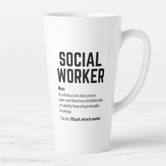 Tasse Latte Funny Social Worker Dictionary Définition Café M