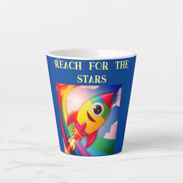 Tasse Latte Fusée élégante en latte (Devant)