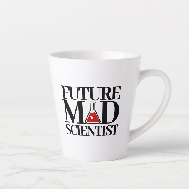 Tasse Latte Futur Funny Mad Scientifique avec bécher de chimie (Droite)
