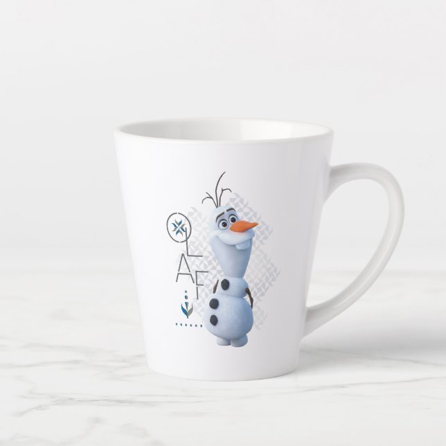 Tasse Latte Gelée 2 : Olaf avec graphique de nom stylisé (Droite)