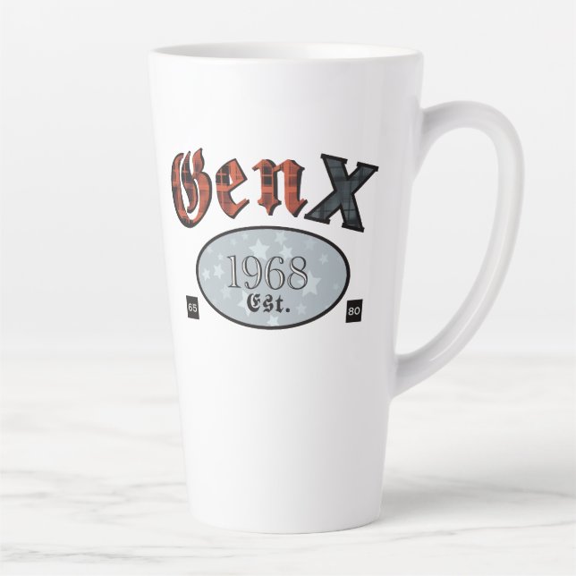 Tasse Latte Gen X (Génération X année 1968) (Droite)