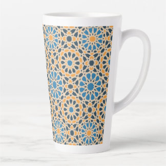 Tasse Latte Geometric Moroccan Tile & Orange Pattern