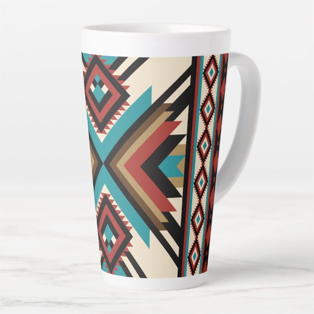 Tasse Latte Géométrique Bohème (Angle droit)