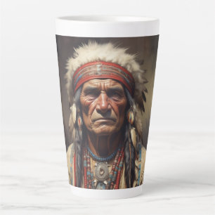 Tasse Latte Geronimo Portrait du chef guerrier indien
