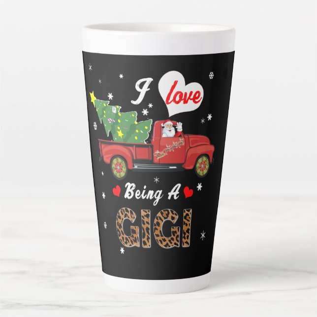 Tasse Latte Gigi Lover| J'Aime Être Un Gigi Arbre De Noël (Devant)