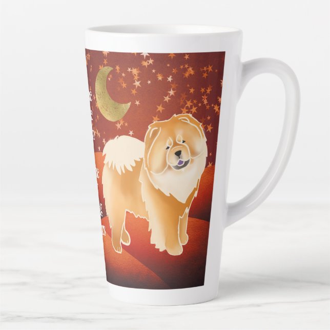 Tasse Latte GINKGO la boue rouge -Texte personnalisable (Droite)