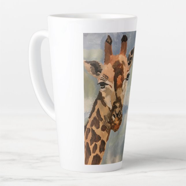 Tasse Latte Girafe sur tôle (Angle gauche)