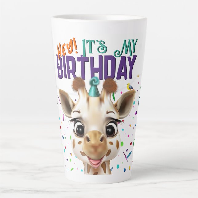 Tasse Latte Giraffe Birthday (Devant)