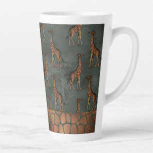 Tasse Latte Giraffe Or Élégant Chic élégant Bronze Latte M