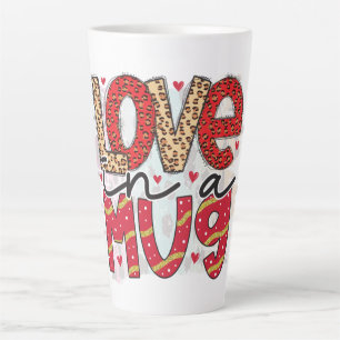 Tasse Latte Glam Parties scintillant Gold Red Luxe Love Valent