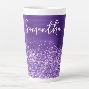 Tasse Latte Glittery Amethyst Purple Glam Nom