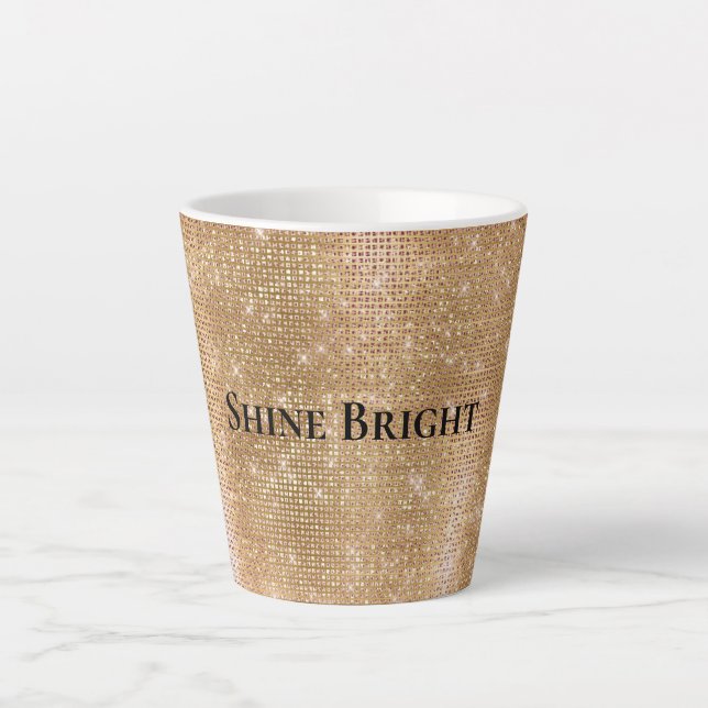 Tasse Latte Glitzy Champagne Gold Sparkam (Devant)