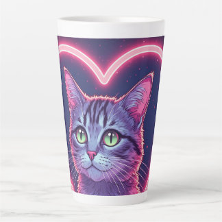 Tasse Latte Glowing Kitty Love Art | Romantic Pet Lover Gift