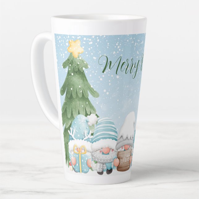Tasse Latte Gnomes et Arbre de Noël (Angle gauche)