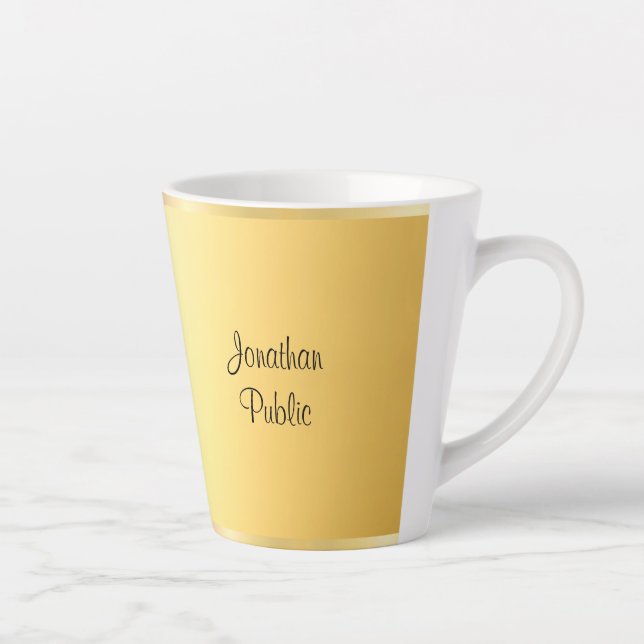 Tasse Latte Gold Look Typographie moderne Script Modèle Cool (Droite)
