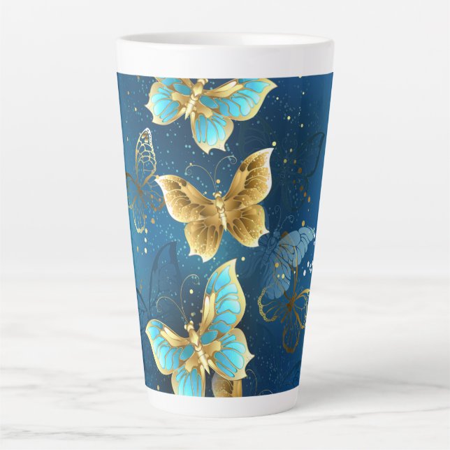 Tasse Latte Golden butterflies (Devant)