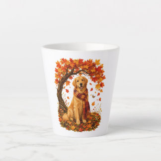 Tasse Latte Golden Retriever Automne Cosy Thanksgiving