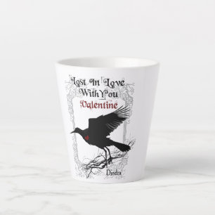 Tasse Latte Goth Black Crow et Lace Valentine Latte Cup