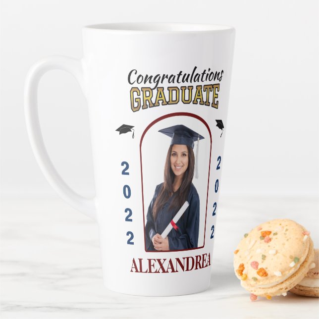 Tasse Latte Graduate Photo Graduation Félicitations sur mesure (En situation)