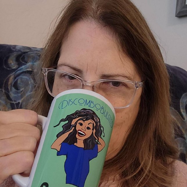 Tasse Latte Grama désagrégé confond cheveux gris Brown (Créateur téléchargé)