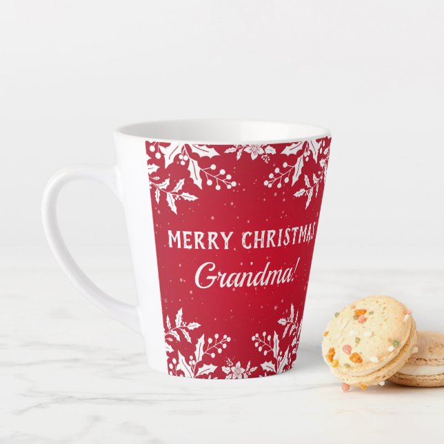 Tasse Latte Grand-mère Cadeau, Du Nom, Festif de Noël (En situation)